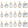 20Pcs Brass Cubic Zirconia Charms ZIRC-YW0001-12-1