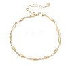 304 Stainless Steel and Brass  Fish Link Chains Anklets for Women AJEW-AN00758-1