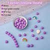 100Pcs Silicone Beads Round Rubber Bead 15MM Loose Spacer Beads for DIY Supplies Jewelry Keychain Making JX441A-2