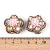 Flower Shape Polymer Clay Rhinestone Beads CLAY-U023-01C-3