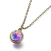 Glass Pendant Necklace NJEW-D281-A-06AB-1