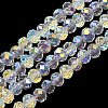Electroplate Transparent Glass Beads Strands EGLA-A046-01A-21-1