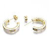 Cubic Zirconia Open Hoop Earrings EJEW-N015-16-NF-4