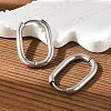 Tarnish Resistant 201 Stainless Steel Oval Hoop Earrings STAS-S103A-34P-2