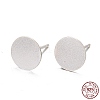 925 Sterling Silver Flat Pad  Stud Earring Findings STER-K167-045G-S-8