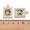 Brass Micro Pave Clear Cubic Zirconia Pendants for Women KK-T070-91A-06-3