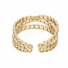 304 Stainless Steel Criss Cross Open Cuff Ring RJEW-T023-43G-2