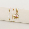 Alloy & Plastic Inner Flower Flat Round Pendant Necklaces FS-WG8915D-17-1
