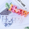 Word HAPPY DIY Candle Holder Silicone Molds SIL-F008-02A-3