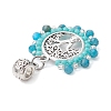 Faceted Round Natural Apatite & Glass Seed Beads European Dangle Charms PALLOY-MZ00275-02-3