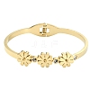 1Pc Adjustable Flower Vacuum Plating 304 Stainless Steel Bangles for Women BJEW-YW0001-16-1