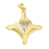 Real 18K Gold Plated Rack Plating Brass Micro Pave Cubic Zirconia Pendants KK-F854-14G-02-1