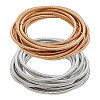 BENECREAT 40Pcs 2 Colors Carbon Steel Round Snake Chains Stretch Bracelets Set for Women BJEW-BC0001-09-1