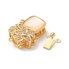 Brass Micro Pave Clear Cubic Zirconia Box Clasps KK-A227-23G-2