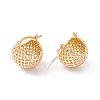 Brass Woven Basket Shape Hoop Earrings for Women EJEW-E165-01KCG-2