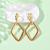 Rack Plating Brass Cubic Zirconia Rhombus Hoop Earrings EJEW-L303-02G-3