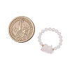 Natural Rose Quartz Beaded Rings RJEW-TA00191-03-3