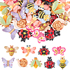 36Pcs 9 Styles Insects Theme Opaque Resin Cabochons RESI-ME0001-50-1
