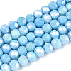 Anti-Tarnish Electroplate Glass Beads Strands LS-EGLA-T021-4mm-15-10-1