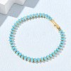 Synthetic Turquoise Tennis Bracelets KK-CBA964F-01G-01-2