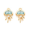 Brass Pave Cubic Zirconia Pendants X-KK-T074-94A-G-1