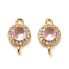 Brass Pave Cubic Zirconia Connector Charms KK-D093-09G-06-1
