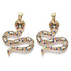 Brass Micro Pave Cubic Zirconia Pendants KK-R130-001G-NF-1