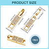 10Pcs Brass Micro Pave Clear Cubic Zirconia Watch Band Clasps KK-PH0014-30G-2