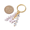 Alloy Acrylic Enamel with Natural Amethyst Keychain KEYC-JKC00805-01-3