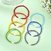7Pcs 7 Colors Opaque Glass  & Synthetic Non-magnetic Hematite & Turquoise Beaded Stretch Bracelets Sets for Women BJEW-JB13946-2