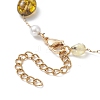 Natural Mixed Gemstone Nuggets & Glass Pearl Beaded Bracelet BJEW-JB09348-3
