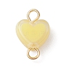 6Pcs 6 Colors Acrylic Bead in Bead Heart Connector Charms PALLOY-JF03342-01-2