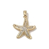 Brass Micro Pave Clear Cubic Zirconia Pendants KK-B138-05G-1