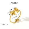 Stainless Steel Bowknot Open Cuff Ring Women Unique High-end Luxury Jewelry Accessories YT2157-1-1