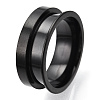201 Stainless Steel Grooved Finger Ring Settings STAS-TAC0007-01B-2