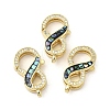 Brass Micro Pave Cubic Zirconia Lobster Claw Clasps KK-K385-010G-2