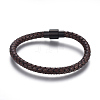 Leather Braided Cord Bracelets BJEW-E352-04A-B-1