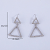 Triangle Brass Dangle Stud Earrings KM2949-4