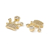 Brass Pave Clear Cubic Zirconia Connector Charms KK-E068-VB348-3