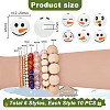 60Pcs 6 Styles Round Christmas Snowman Print Wood European Beads WOOD-PH0003-05-2