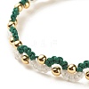 Eye Shape Brass Braided Bead Bracelet BJEW-TA00114-01-3