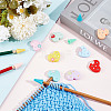 Silicone Heart & Synthetic Rubber Cone Knitting Needle Point Protectors DIY-NB0010-18-5