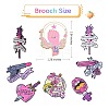 7Pcs 7 Style Heart & Moon & Lip & Rugosa Rose Enamel Pin JEWB-SZ0001-81-2