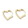 Heart Brass Hoop Earrings for Women EJEW-U008-16G-1