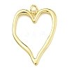 Heart Rack Plating Brass Big Pendants KK-Z067-10G-1