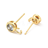 Brass Micro Pave Cubic Zirconia Stud Earring Findings ZIRC-P105-02G-05-2