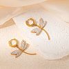 Dragonfly Stainless Steel Crystal Rhinestone Hoop Earrings FS-WGEBED8-02-1