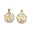 Religion Brass Micro Pave Clear Cubic Zirconia Pendants KK-N287-43G-02-1