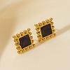 304 Stainless Steel Square Stud Earrings YJ7364-3-1