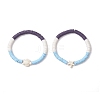 2Pcs Flat Round Handmade Polymer Clay Heishi Beaded Stretch Bracelets BJEW-JB11802-2